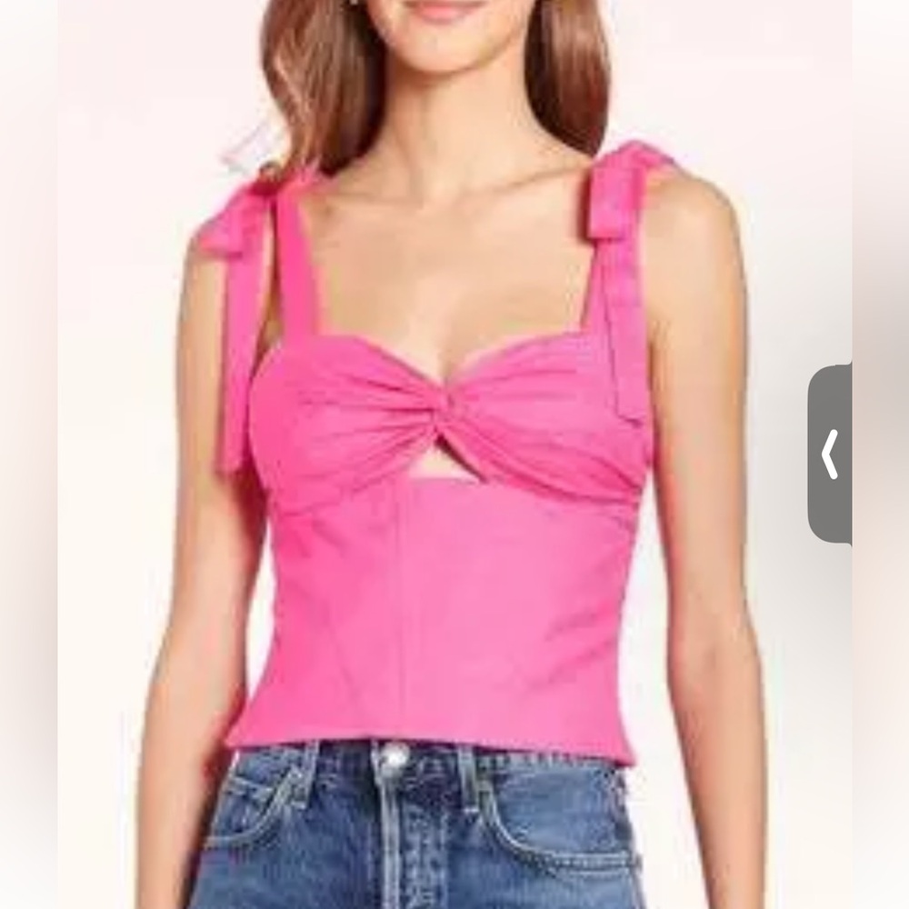 Amanda Uprichard Pink Bustier Crop Top